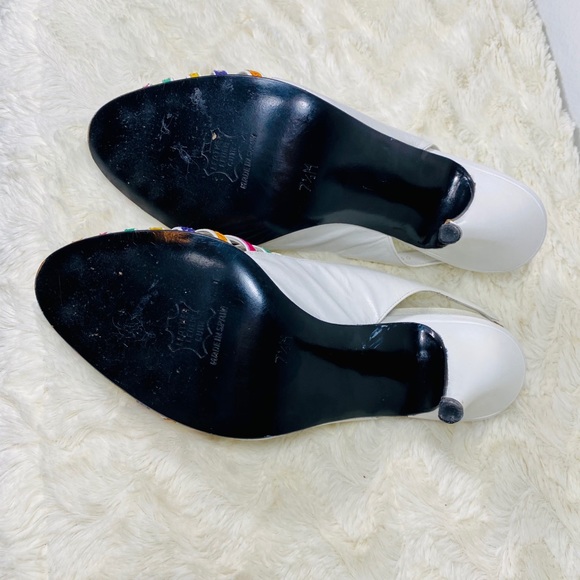 Aurelio Garcia Leather Multicolor Slingback Heels - Picture 15 of 15